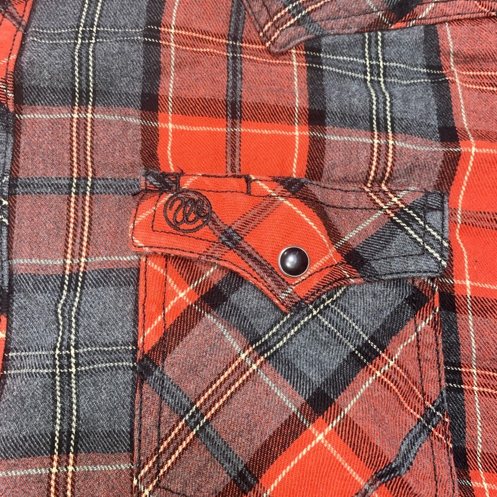 Wrangler Retro Mens Red Plaid Pearl Black Snap Shirt Long Sleeve SZ L MVR458A - Picture 13 of 14